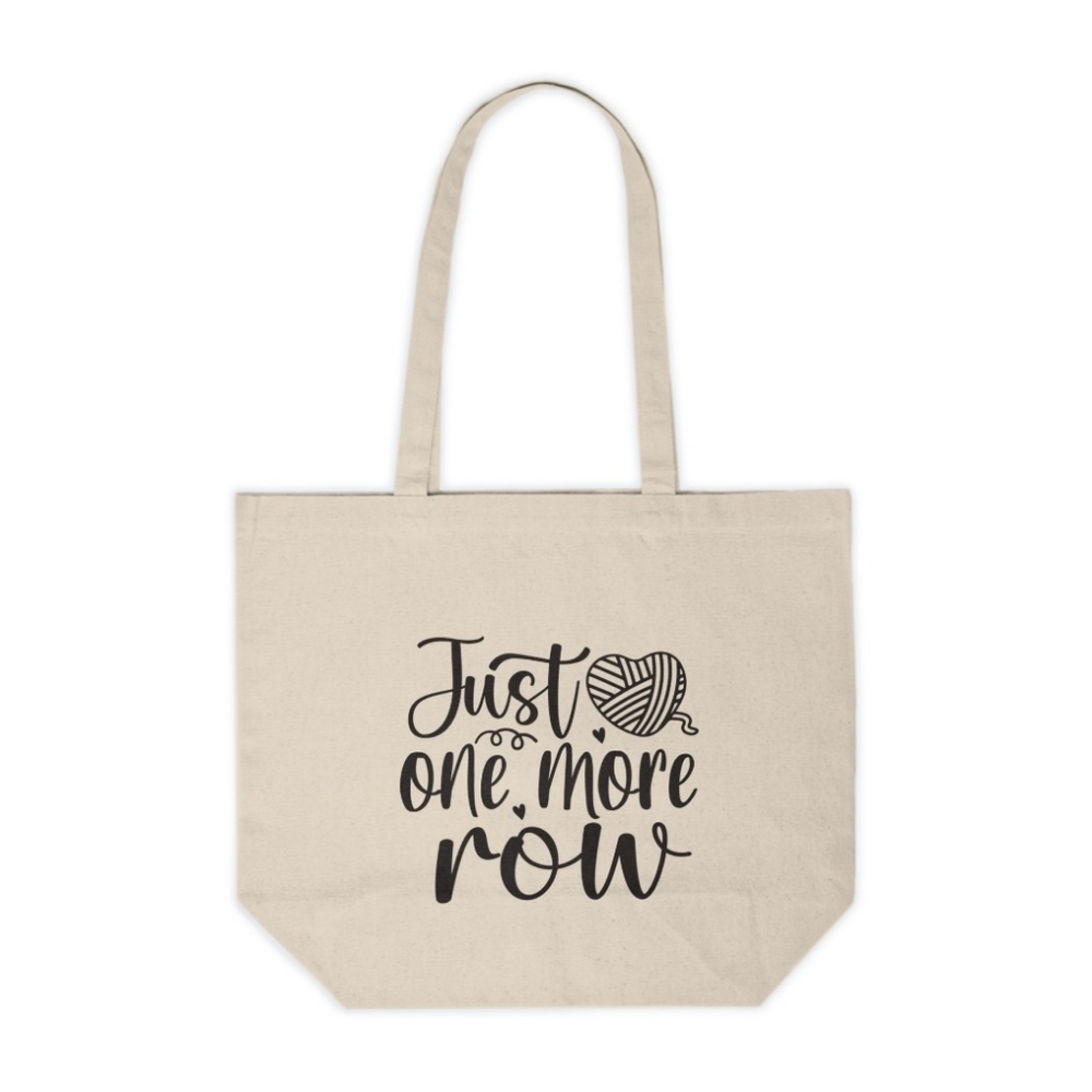 Just One More Row Custom Canvas Tote Bag
